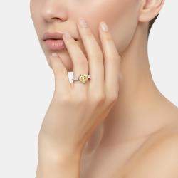 مملوكة مسبقًا 3.4 cts Heart, Trapezoid Lab Grown Diamonds 18k White Gold Ring Size 53