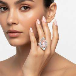 Pre Owned 5 cts Marquise, Pear, Round Lab Grown Diamonds 18k Two Tone Gold Ring Size 54