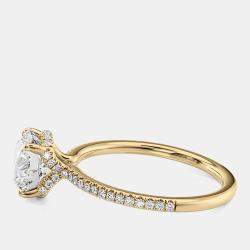 Pre Owned 1.90 cts Round Cut Lab Grown Diamond 14k Yellow Gold Wedding Ring Size 52