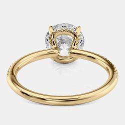 Pre Owned 1.90 cts Round Cut Lab Grown Diamond 14k Yellow Gold Wedding Ring Size 52