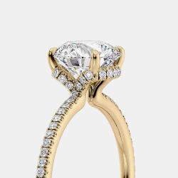 Pre Owned 1.90 cts Round Cut Lab Grown Diamond 14k Yellow Gold Wedding Ring Size 52