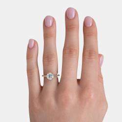 Pre Owned 1.90 cts Round Cut Lab Grown Diamond 14k Yellow Gold Wedding Ring Size 52