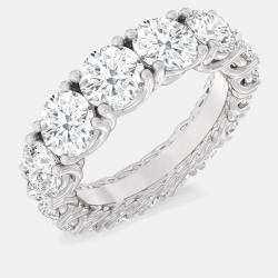 مملوكة مسبقًا 6 cts Round Lab Grown Diamond 14k White Gold Wedding Eternity Band Size 52