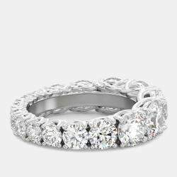 مملوكة مسبقًا 6 cts Round Lab Grown Diamond 14k White Gold Wedding Eternity Band Size 52