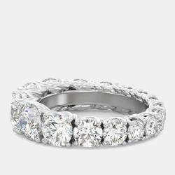 مملوكة مسبقًا 6 cts Round Lab Grown Diamond 14k White Gold Wedding Eternity Band Size 52