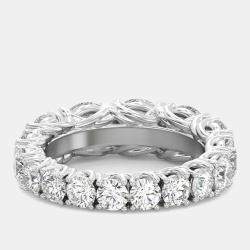 مملوكة مسبقًا 6 cts Round Lab Grown Diamond 14k White Gold Wedding Eternity Band Size 52
