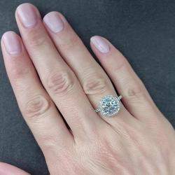 Pre Owned 2.50 cts Round Lab Grown Diamond 14k White Gold Engagement Ring Size 52