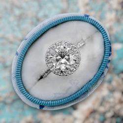 Pre Owned 2.50 cts Round Lab Grown Diamond 14k White Gold Engagement Ring Size 52