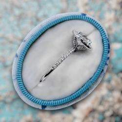 Pre Owned 2.50 cts Round Lab Grown Diamond 14k White Gold Engagement Ring Size 52