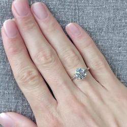 Pre Owned 1.90 cts Round Cut Lab Grown Diamond 14k White Gold Wedding Ring Size 52