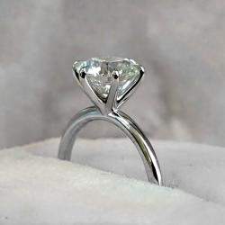 Pre Owned 1.90 cts Round Cut Lab Grown Diamond 14k White Gold Wedding Ring Size 52