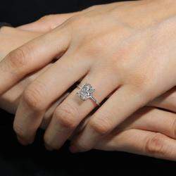 مملوكة مسبقًا 2.50 cts Radiant Lab Grown Diamond 14k White Gold Ring Size 52