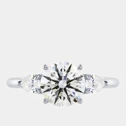 Pre Owned 2.85 cts Round Lab Grown Diamond 14k White Gold Ring Size 6
