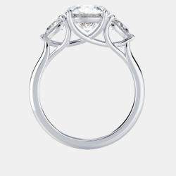 Pre Owned 2.85 cts Round Lab Grown Diamond 14k White Gold Ring Size 6