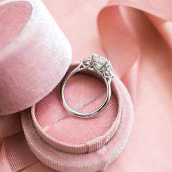 Pre Owned 2.85 cts Round Lab Grown Diamond 14k White Gold Ring Size 6