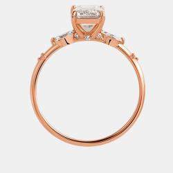 Pre Owned 2.7 cts Lab Grown Emerald Diamond 14k Rose Gold Ring Size 7