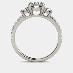 Pre Owned 1.4 cts Round Lab Grown Diamond 14k White Gold wedding Ring Size 52