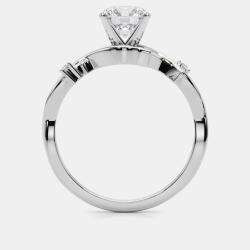 Pre Owned 1.06 cts Round Lab Grown 14k White Gold Diamond Wedding Ring Size 52