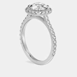 Pre Owned خاتم ألماس مصنع في المختبر دائري 1.7 قيراط ذهب أبيض عيار 14 مقاس 52