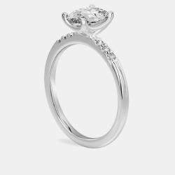 Pre Owned 1.1 cts Oval Cut Lab Grown Diamond 14k White Gold Ring Size 7