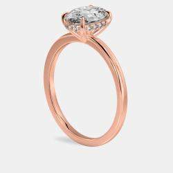 Pre Owned 2.3 cts Oval Cut Lab Grown Diamond 14k Rose Gold Ring Size 8