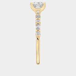 مملوكة مسبقًا خاتم ألماس مصنع في المختبر بقطع آشر وزن 1.4 قيراط من الذهب الأصفر عيار 14 بحجم 52.