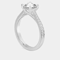 Pre Owned 1.25 cts Asscher Lab Grown Diamond 14k White Gold Wedding Ring Size 52