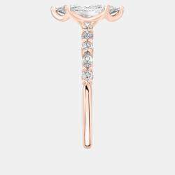 Pre Owned 1.4 cts Marquise Lab Grown Diamond 14k Rose Gold Engagement Ring Size 52