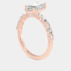 Pre Owned 1.4 cts Marquise Lab Grown Diamond 14k Rose Gold Engagement Ring Size 52