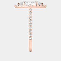 Pre Owned 1.6 cts Marquise Lab Grown Diamond 14k Rose Gold Wedding Ring Size 52