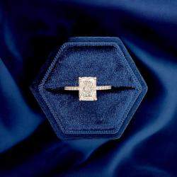 Pre Owned 2.5 cts Radiant Lab Grown Diamond 14k Rose Gold Engagement Ring Size 52