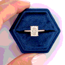 Pre Owned 2.5 cts Radiant Lab Grown Diamond 14k Rose Gold Engagement Ring Size 52