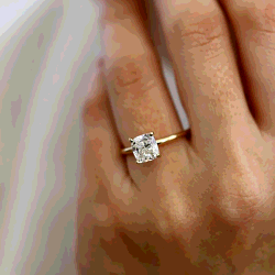 Pre Owned 1.5 cts Cushion Lab Grown Diamond 14k Yellow Gold Wedding Ring Size 52