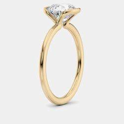 مملوكة مسبقًا 2 cts Lab Grown Emerald Diamond 18k Yellow Gold Engagement Ring Size 52