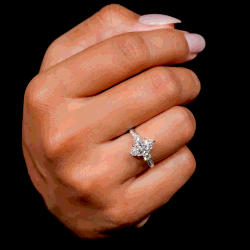 مملوكة مسبقًا خاتم زفاف ماركيز ألماس مُصنَّع في المختبر بوزن 2.00 قيراط من الذهب الأبيض عيار 18 بمقاس 52.