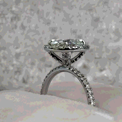 Pre Owned 2.50 cts Round Lab Grown Diamond 18k White Gold Engagement Ring Size 52