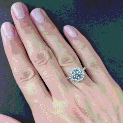 Pre Owned 2.50 cts Round Lab Grown Diamond 18k White Gold Engagement Ring Size 52