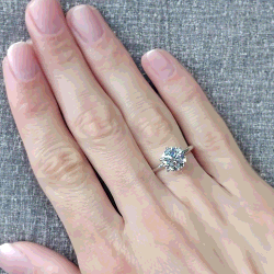 Pre Owned 1.90 cts Round Cut Lab Grown Diamond 18k White Gold Wedding Ring Size 52