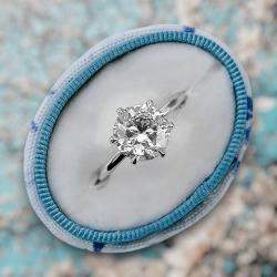 Pre Owned 1.90 cts Round Cut Lab Grown Diamond 18k White Gold Wedding Ring Size 52