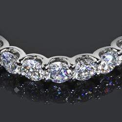 Pre Owned 1.50 cts Round Cut Lab Grown Diamond 18k White Gold Wedding Band Size 7