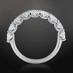 Pre Owned 1.50 cts Round Cut Lab Grown Diamond 18k White Gold Wedding Band Size 8