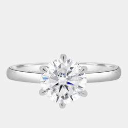 مملوكة مسبقًا 1.5 cts Round Lab Grown Diamond 18k White Gold Wedding Ring Size 52