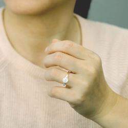 Pre Owned 1.9 cts Round Lab Grown Diamond 18k White Gold Engagement Ring Size 52