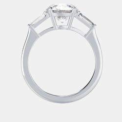 Pre Owned 1.9 cts Round Lab Grown Diamond 18k White Gold Engagement Ring Size 52