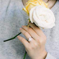 Pre Owned 3 cts Lab Grown Emerald Diamond 18k White Gold Wedding Ring Size 52