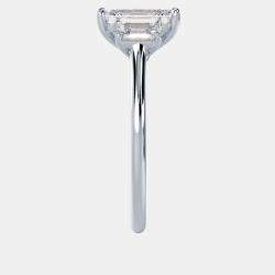 Pre Owned 3 cts Lab Grown Emerald Diamond 18k White Gold Wedding Ring Size 52