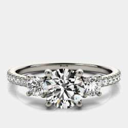 Pre Owned 1.4 cts Round Lab Grown Diamond 18k White Gold Wedding Ring Size 52