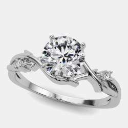 مملوكة مسبقًا 1.06 cts Round Lab Grown 18k White Gold Diamond Wedding Ring Size 52