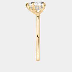 Pre Owned خاتم ألماس مُصنَّع في المختبر بوزن 1.1 قيراط بقطع قلب من الذهب الأصفر عيار 18 لحفل الزفاف بمقاس 52.