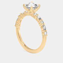 Pre Owned 1.4 cts Asscher Lab Grown Diamond 18k Yellow Gold Wedding Ring Size 52